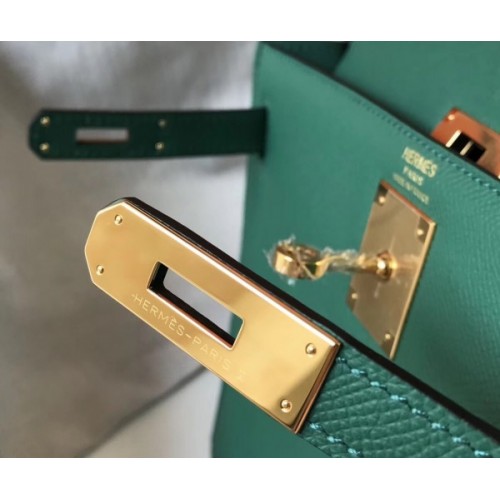 Hermes Kelly 32cm Sellier Bag In Malachite Epsom Leather 