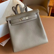 Hermes Kelly Ado Backpack in Taupe Clemence Leather Hermes Kelly Ado Backpack in Taupe Clemence Leather