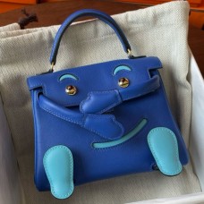 Hermes Kelly Doll Quelle Idole Bag in Blue Swift Calfskin Hermes Kelly Doll Quelle Idole Bag in Blue Swift Calfskin