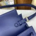 Hermes Kelly Elan Handmade Bag In Blue Saphir Chevre Mysore Leather