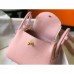 Hermes Mini Lindy Bag In Pink Clemence Leather