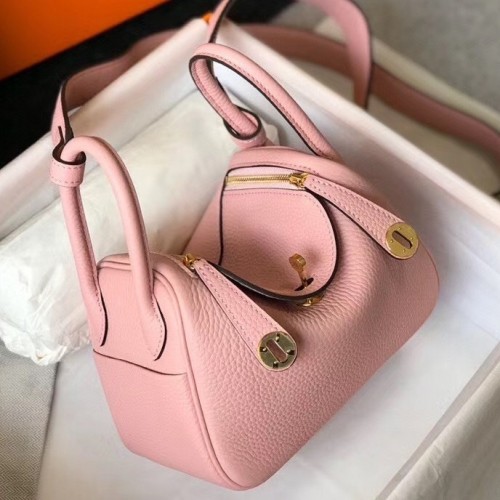 Hermes Lindy - Hermes 34cm Pink Clemence Shoulder Bag