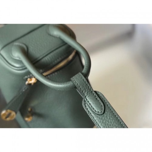 Hermes Mini Lindy Bag In Vert Amande Clemence Leather 