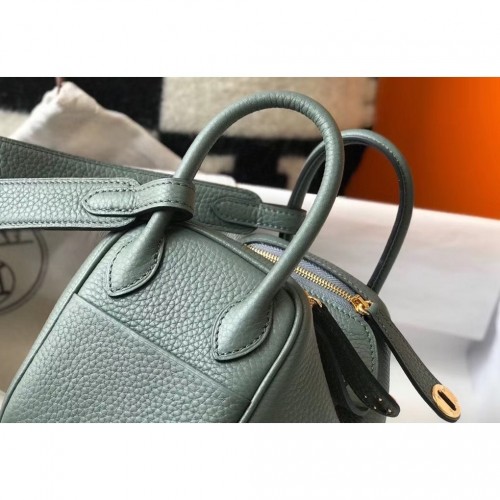 Replica Hermes Lindy 30cm Bag In Vert Amande Clemence Leather GHW