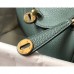 Hermes Mini Lindy Bag In Vert Amande Clemence Leather