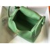 Hermes Lindy 26cm Bag In Vert Criquet Clemence With GHW