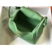 Hermes Vert Criquet Clemence Lindy 30cm Bag with GHW