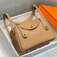 Hermes Lindy 26cm Bag In Chai Clemence Leather Hermes Lindy 26cm Bag In Chai Clemence Leather