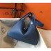 Hermes Blue Agate Clemence Lindy 30cm Bag with PHW