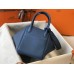 Hermes Lindy 26cm Bag In Blue Agate Clemence With PHW