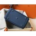 Hermes Lindy 26cm Bag In Blue Agate Clemence With PHW