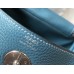 Hermes Lindy 26cm Bag In Blue Jean Clemence With PHW