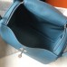 Hermes Lindy 26cm Bag In Blue Jean Clemence With PHW