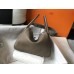 Hermes Lindy 26cm Bag In Taupe Grey Clemence With PHW