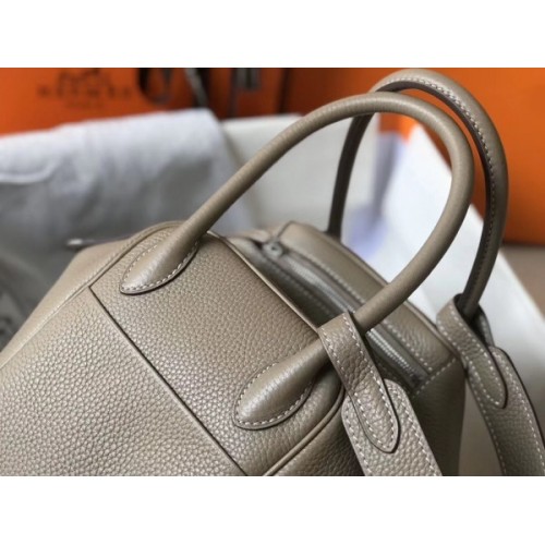 Hermes Lindy 45 Bag Gris Tourterelle Clemence Leather with Palladium H –  Mightychic