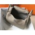 Hermes Lindy 26cm Bag In Gris Tourterelle Clemence With PHW