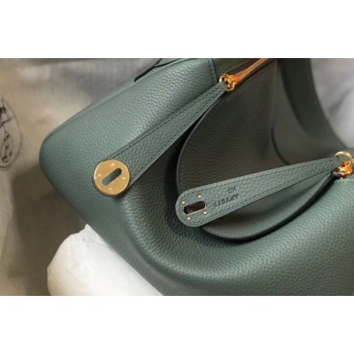 Replica Hermes Kelly 28cm Bag In Vert Amande Clemence Leather GHW