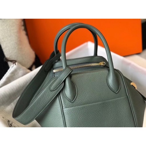 Replica Hermes Lindy 30cm Bag In Vert Amande Clemence Leather GHW