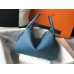 Hermes Blue Agate Clemence Lindy 30cm Bag with GHW