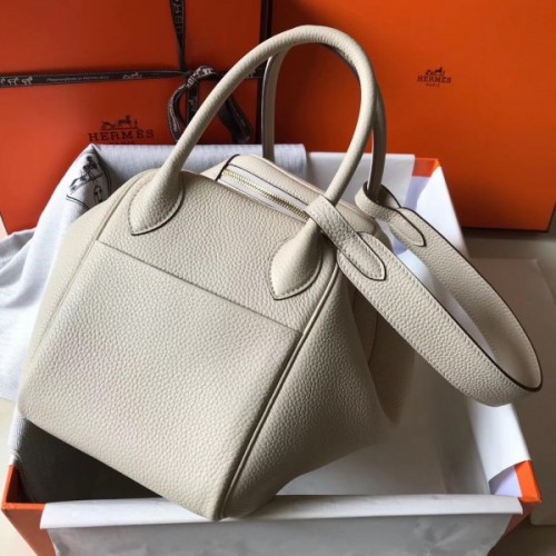 Replica Hermes Lindy 30cm Bag In Gris Tourterelle Clemence Leather GHW