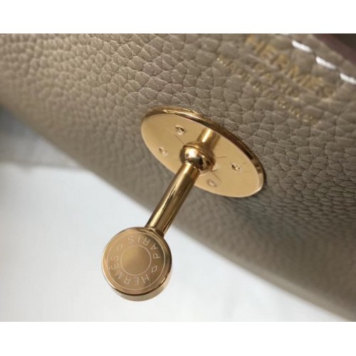 Replica Hermes Lindy 30cm Bag In Gris Tourterelle Clemence Leather GHW