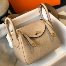 Hermes Mini Lindy Bag In Trench Clemence Leather Hermes Mini Lindy Bag In Trench Clemence Leather