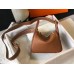 Hermes Mini Lindy Bag In Brown Clemence Leather