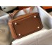 Hermes Mini Lindy Bag In Brown Clemence Leather