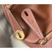 Hermes Mini Lindy Bag In Brown Clemence Leather