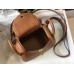 Hermes Mini Lindy Bag In Brown Clemence Leather