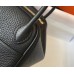 Hermes Mini Lindy Bag In Black Clemence Leather