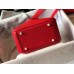 Hermes Mini Lindy Bag In Red Clemence Leather