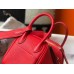 Hermes Mini Lindy Bag In Red Clemence Leather