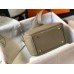 Hermes Mini Lindy Bag In Gris Tourterelle Clemence Leather