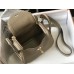 Hermes Mini Lindy Bag In Gris Tourterelle Clemence Leather