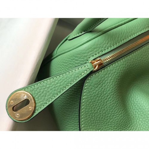 Replica Hermes Lindy Mini Bag In Vert Criquet Clemence Leather GHW