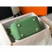Hermes Lindy Mini Bag In Vert Criquet Clemence Calfskin