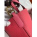 Hermes In The Loop 18 Handmade Bag in Rose Lipstick Clemence Leatherther