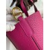 Hermes In The Loop 18 Handmade Bag in Rose Purple Clemence Leatherther