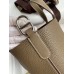 Hermes In The Loop 18 Handmade Bag in Taupe Clemence Leatherther