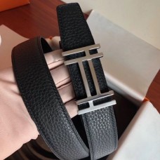 Hermes H Au Carre Belt Buckle & Black 32mm Strap