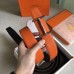 Hermes H d'Ancre Reversible Belt In Orange/Noir Leather