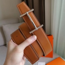 Hermes H d'Ancre Reversible Belt In Gold/Red Epsom Leather