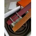 Hermes H d'Ancre Reversible Belt In Gold/Red Epsom Leather