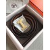 Hermes Quizz 32mm Reversible Belt In Brown Clemence Leather
