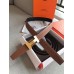 Hermes Quizz 32mm Reversible Belt In Brown Clemence Leather