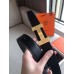 Hermes Quizz 32mm Reversible Belt In Cafe Clemence Leather