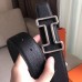 Hermes Tonight 38MM Reversible Belt In Black Clemence Leather