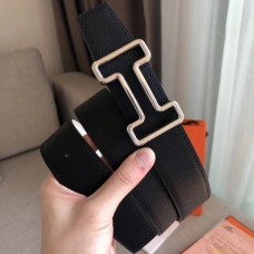 Hermes Tonight 38MM Reversible Belt In Black/White Epsom Leather Hermes Tonight 38MM Reversible Belt In Black/White Epsom Leather