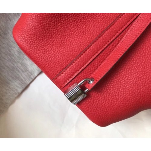 Replica Hermes Picotin Lock 18 Bag In Red Clemence Leather
